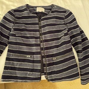 Ann Taylor LOFT Women's Navy/black gray Striped Jacket